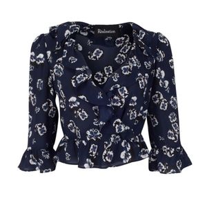 Realisation Par Cher top in navy pansy